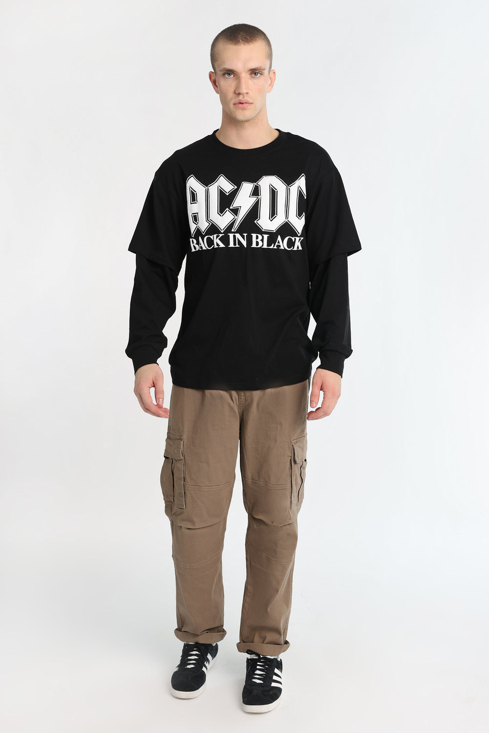 Pantalon cargo en sergé décontracté Pantalon cargo en sergé décontracté