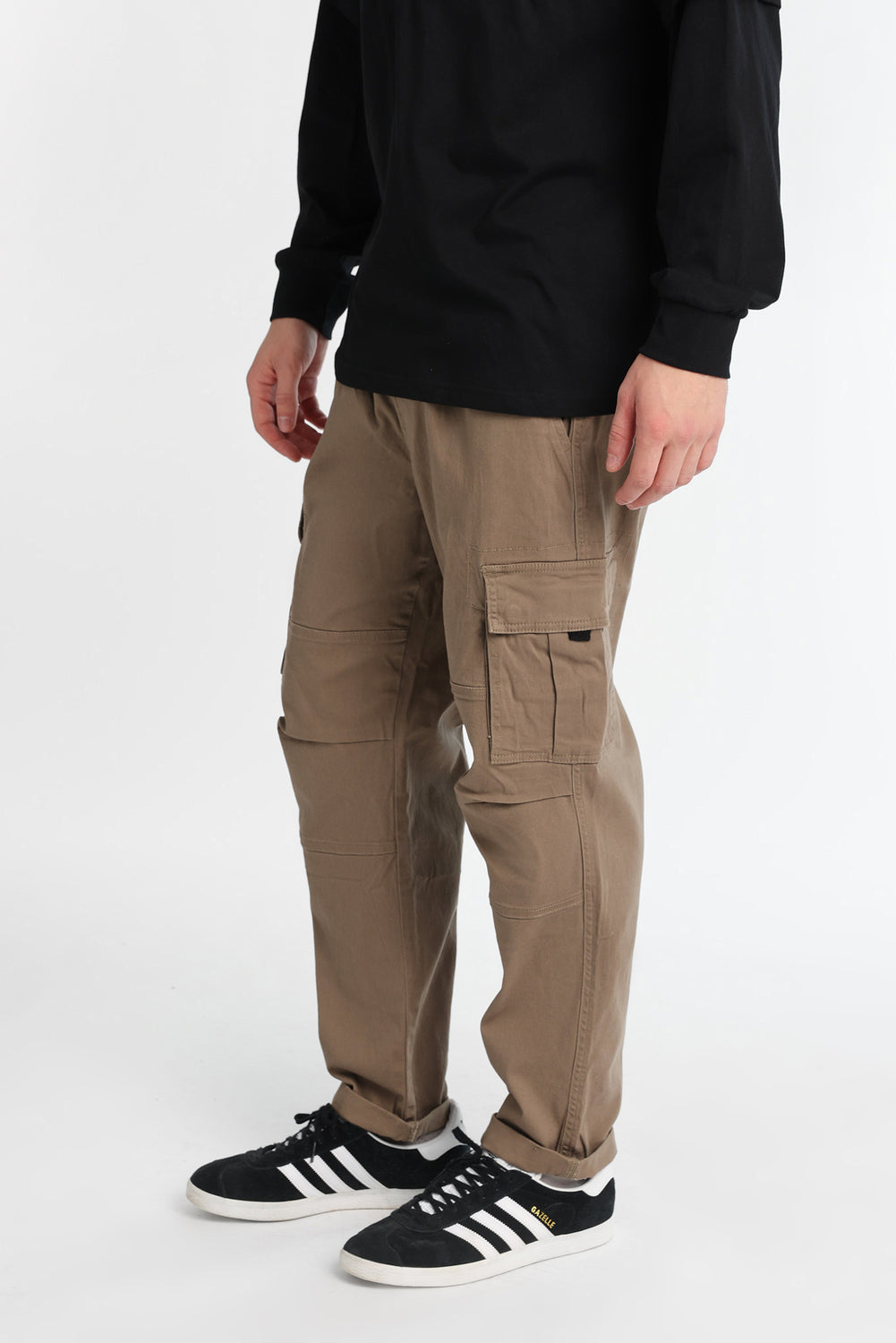 Pantalon cargo en sergé décontracté Pantalon cargo en sergé décontracté
