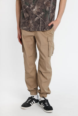 Jogger cargo en sergé coupe ample