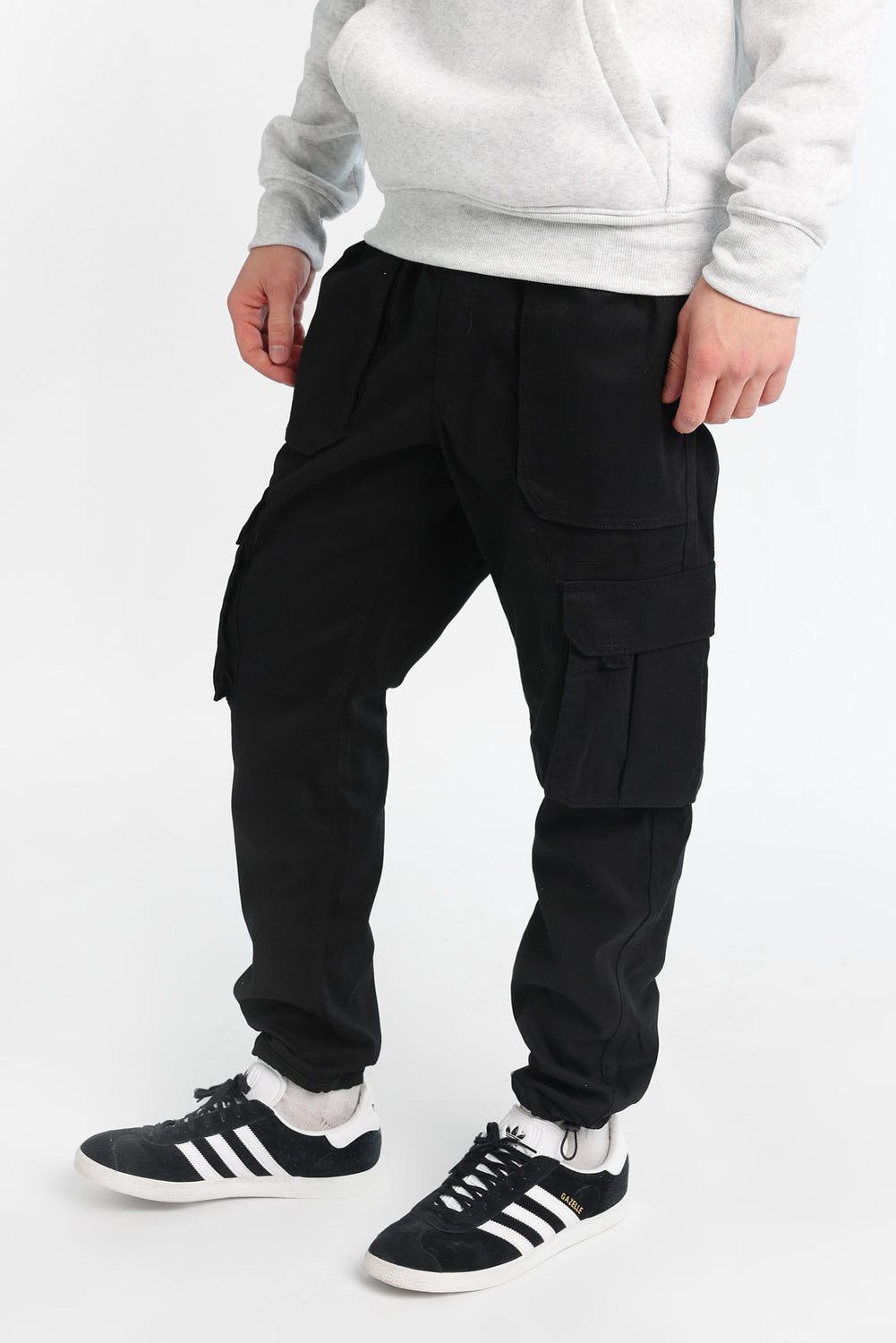 Jogger cargo en sergé coupe décontracté Jogger cargo en sergé coupe décontracté