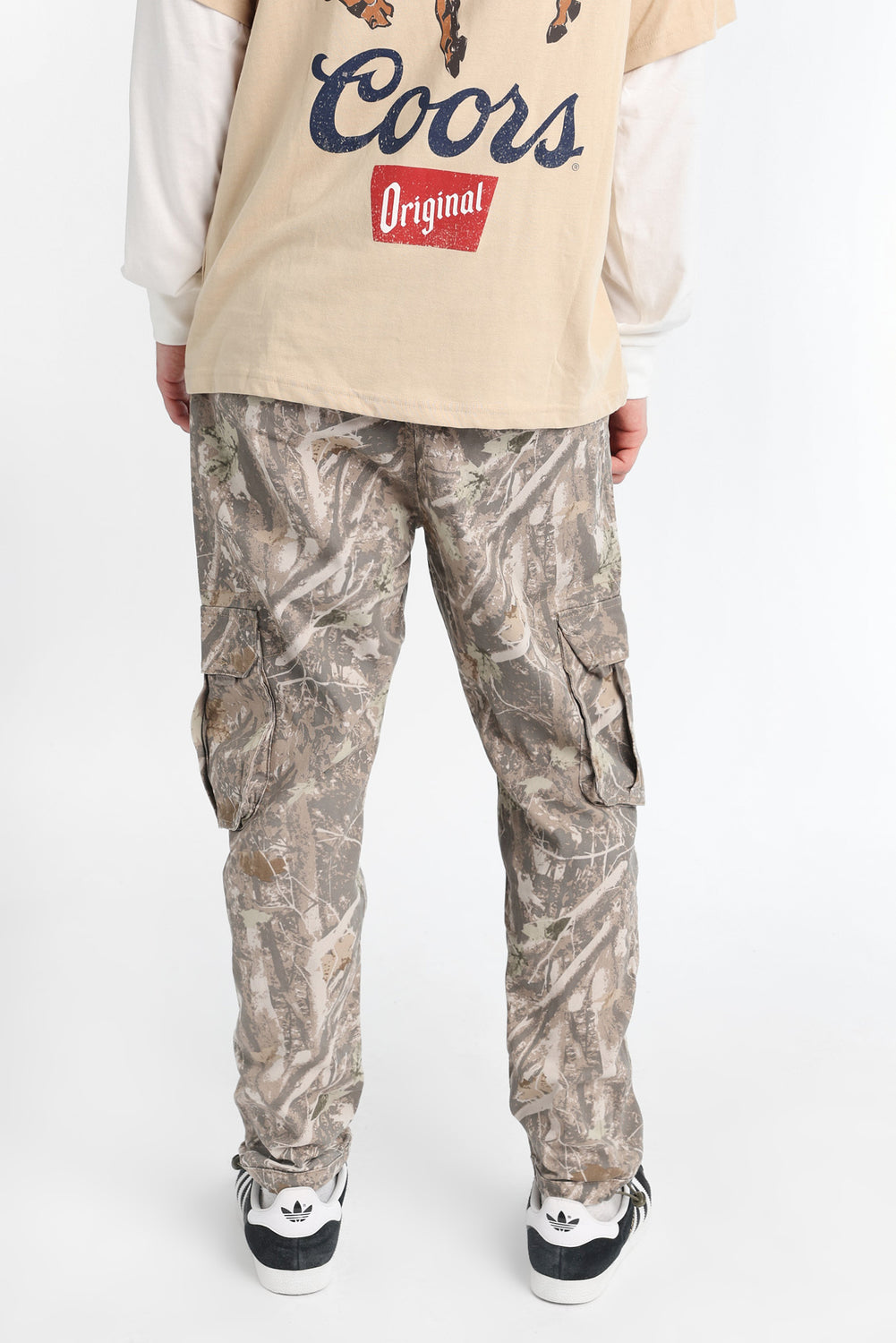 Jogger cargo en sergé coupe décontracté Jogger cargo en sergé coupe décontracté