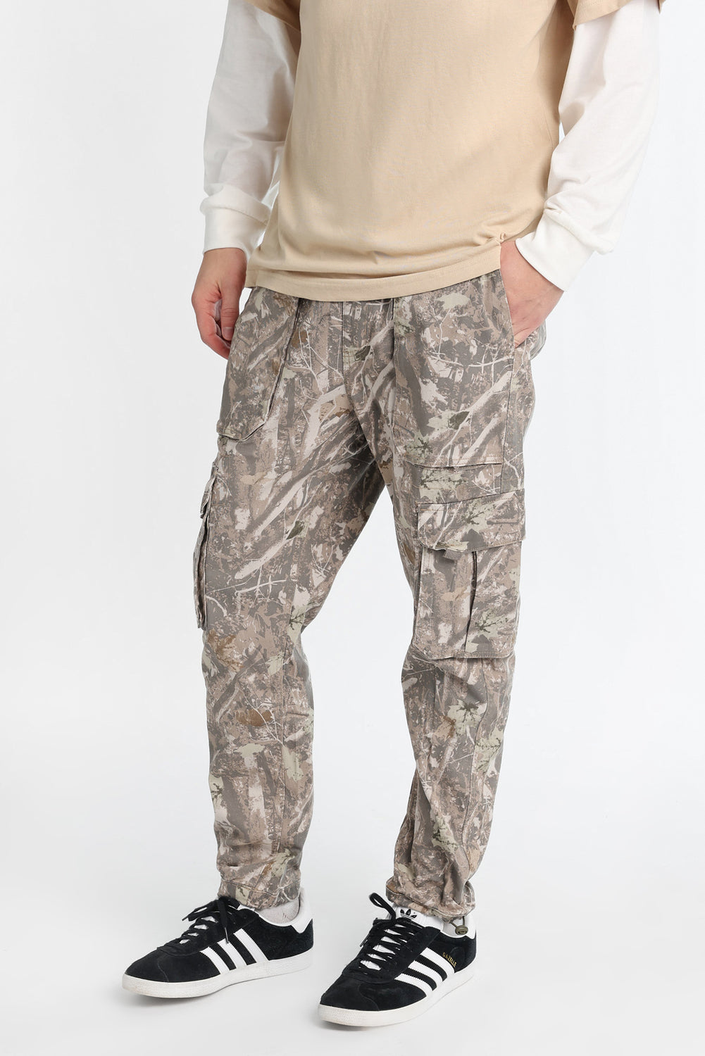 Jogger cargo en sergé coupe décontracté Jogger cargo en sergé coupe décontracté - West49