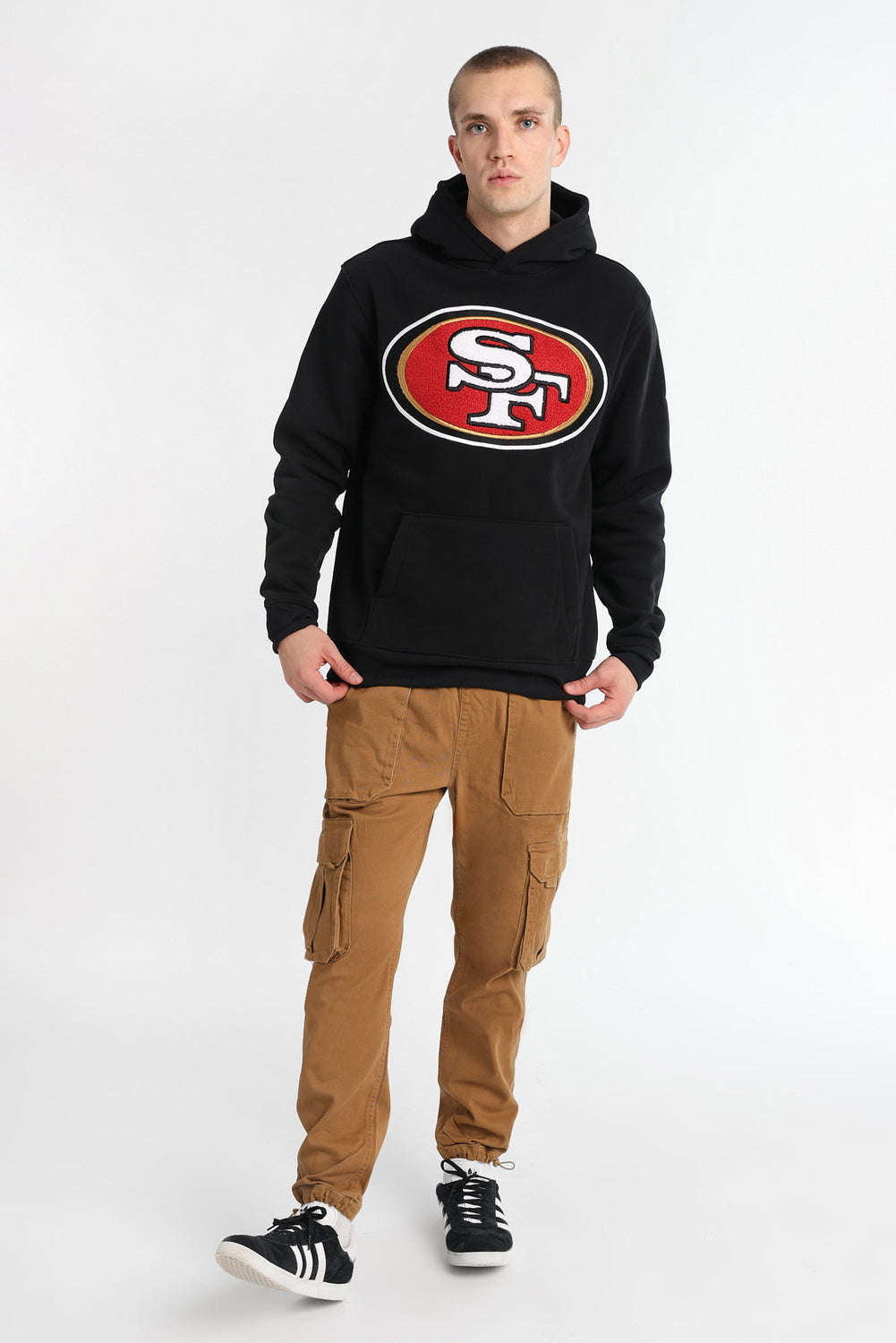 Jogger cargo en sergé coupe décontracté Jogger cargo en sergé coupe décontracté