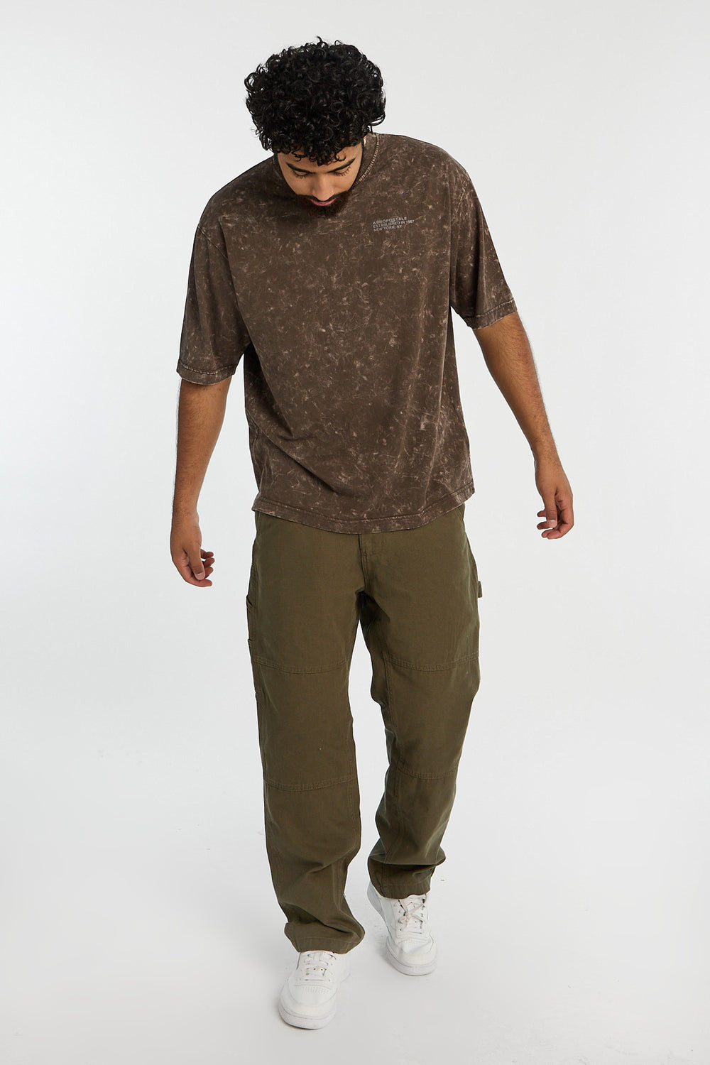 Pantalon utilitaire style charpentier en toile de coton Pantalon utilitaire style charpentier en toile de coton