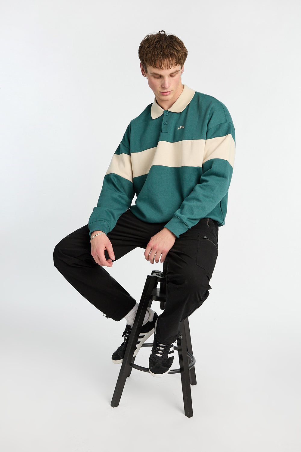 Jogger cargo en popeline à poches zippées coupe ample Jogger cargo en popeline à poches zippées coupe ample