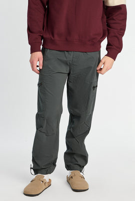 Loose Zip Poplin Cargo Jogger