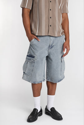 Short cargo en denim ample