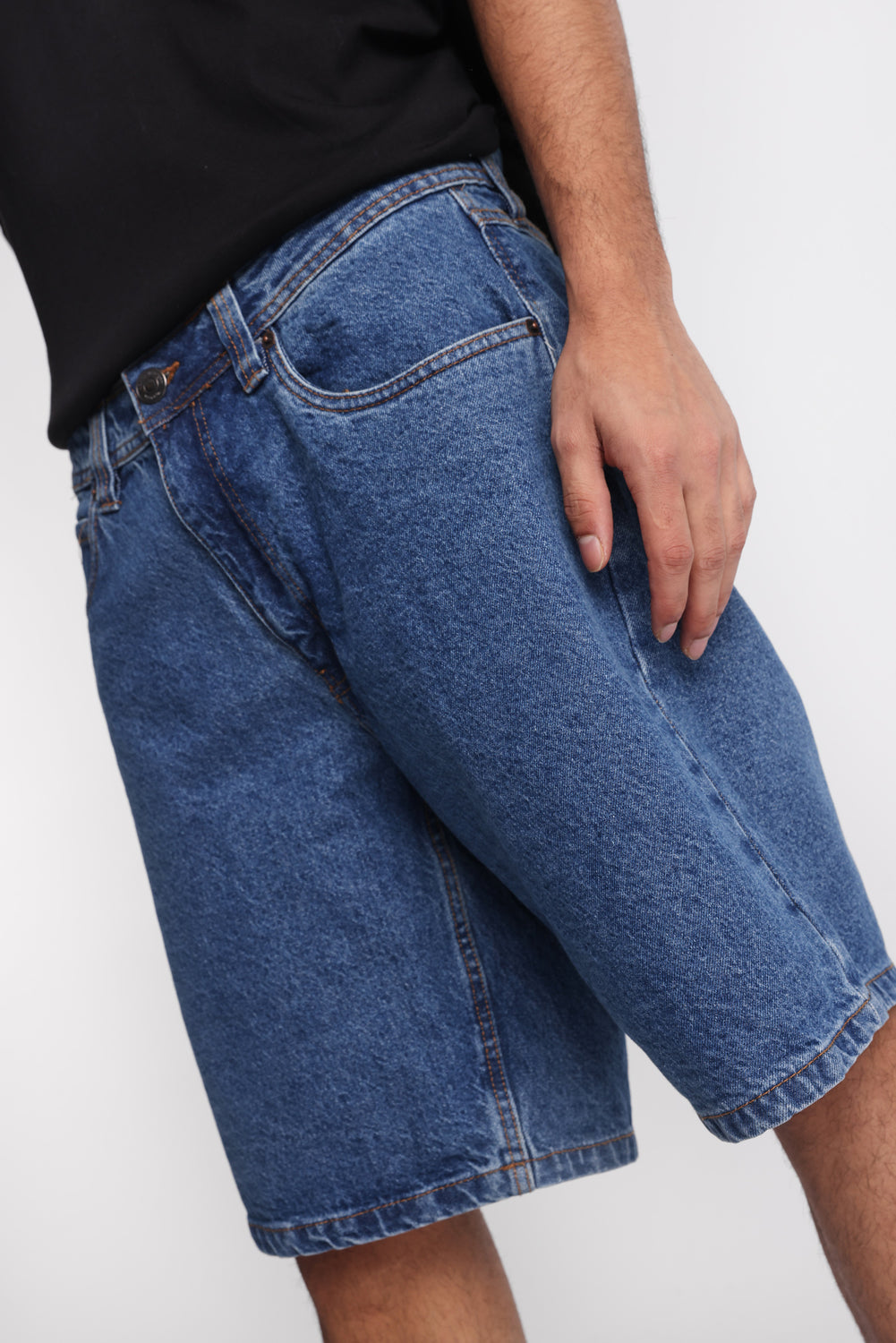 Loose Embroidered Denim Shorts Loose Embroidered Denim Shorts