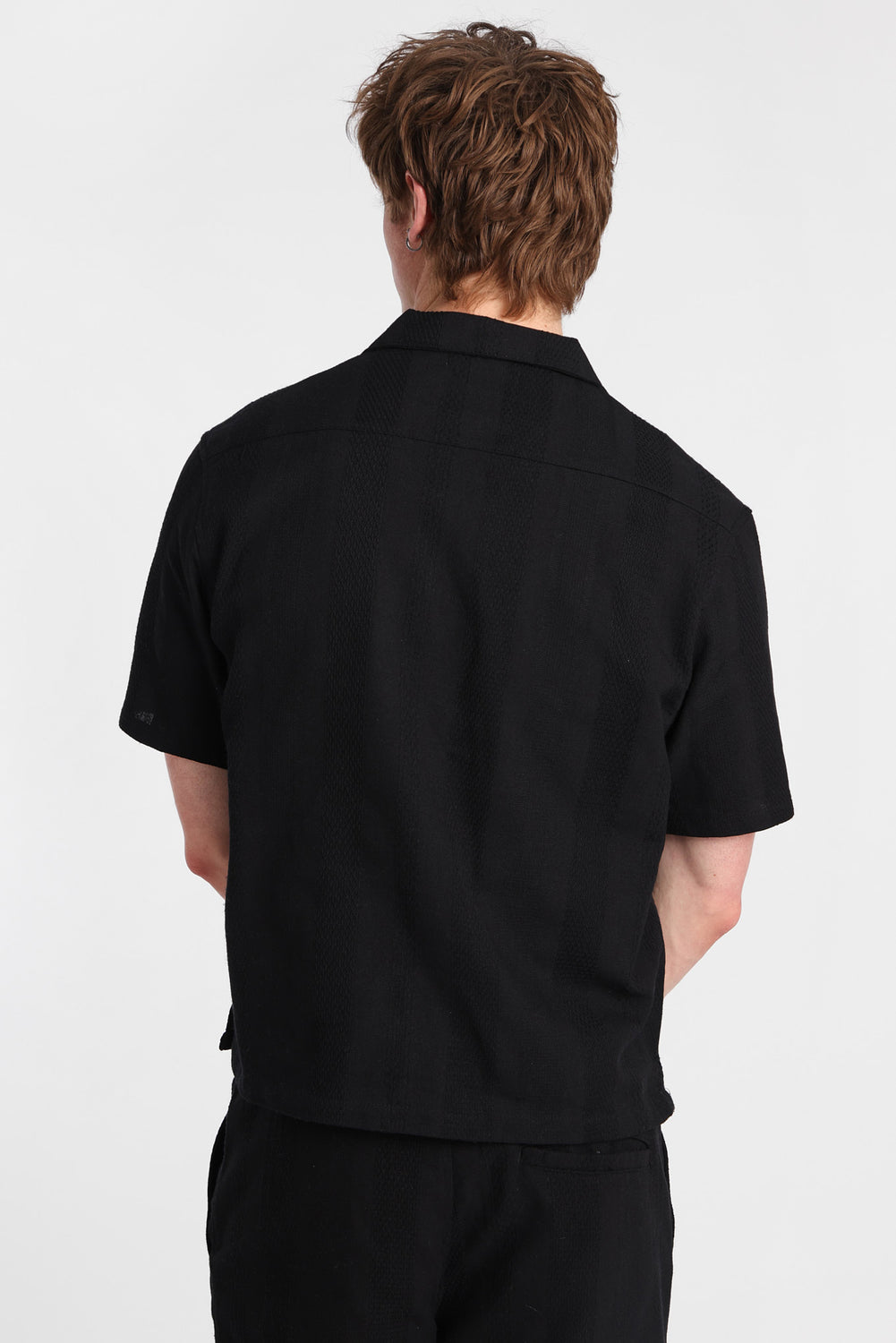 Chemise boutonnée texturée à rayures Chemise boutonnée texturée à rayures