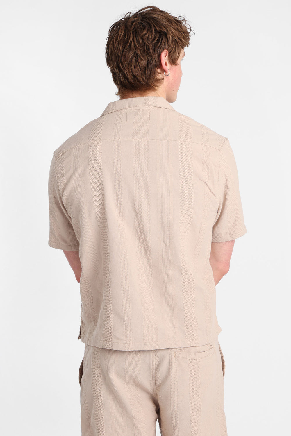 Textured Striped Button-Up Shirt Textured Striped Button-Up Shirt