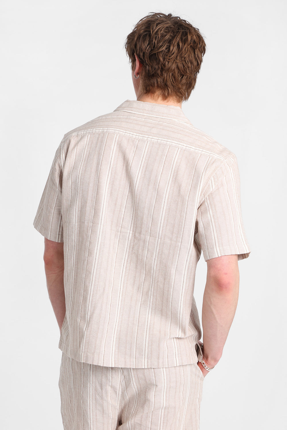Multi-Striped Textured Button-Up Shirt Multi-Striped Textured Button-Up Shirt