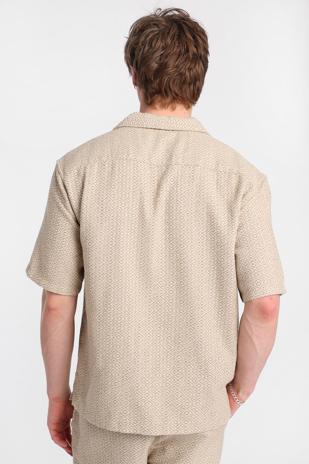 Textured Geometric Button-Up Shirt Textured Geometric Button-Up Shirt