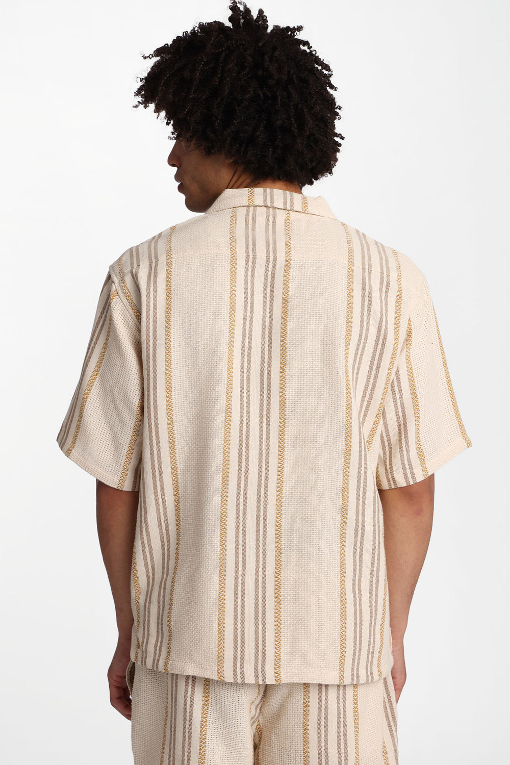 Textured Multi-Colour Striped Button-Up Shirt Textured Multi-Colour Striped Button-Up Shirt
