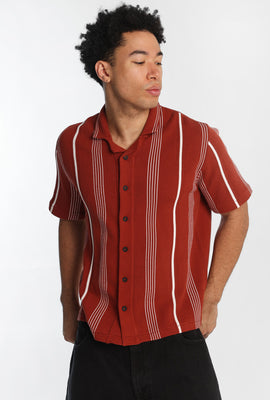 Striped Short Sleeve Button-Up Shirt
