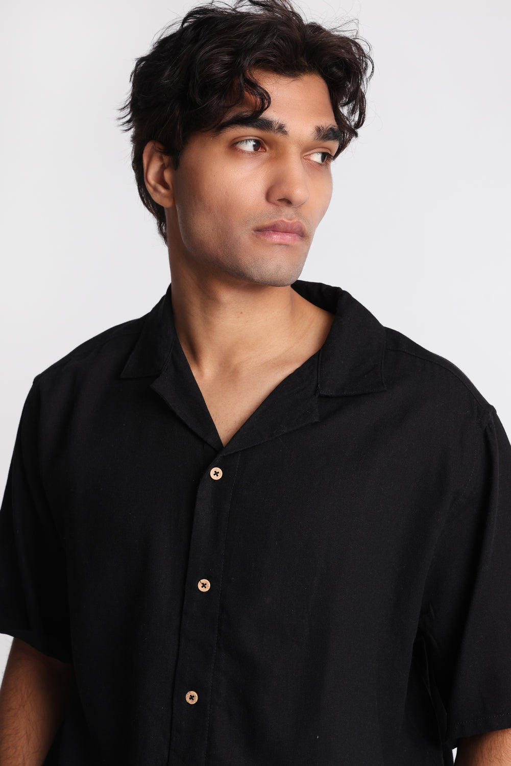 Linen-Blend Button-Up Shirt Linen-Blend Button-Up Shirt