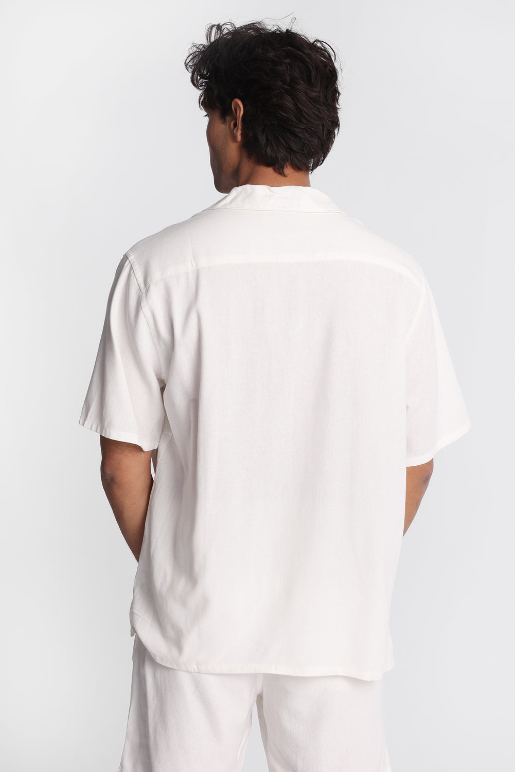 Chemise boutonnée en mélange de lin Chemise boutonnée en mélange de lin