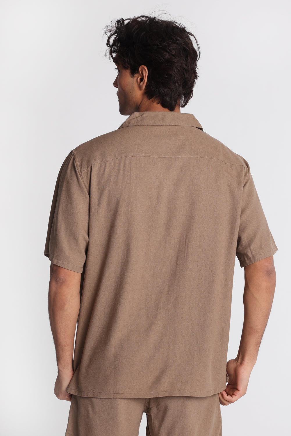 Chemise boutonnée en mélange de lin Chemise boutonnée en mélange de lin