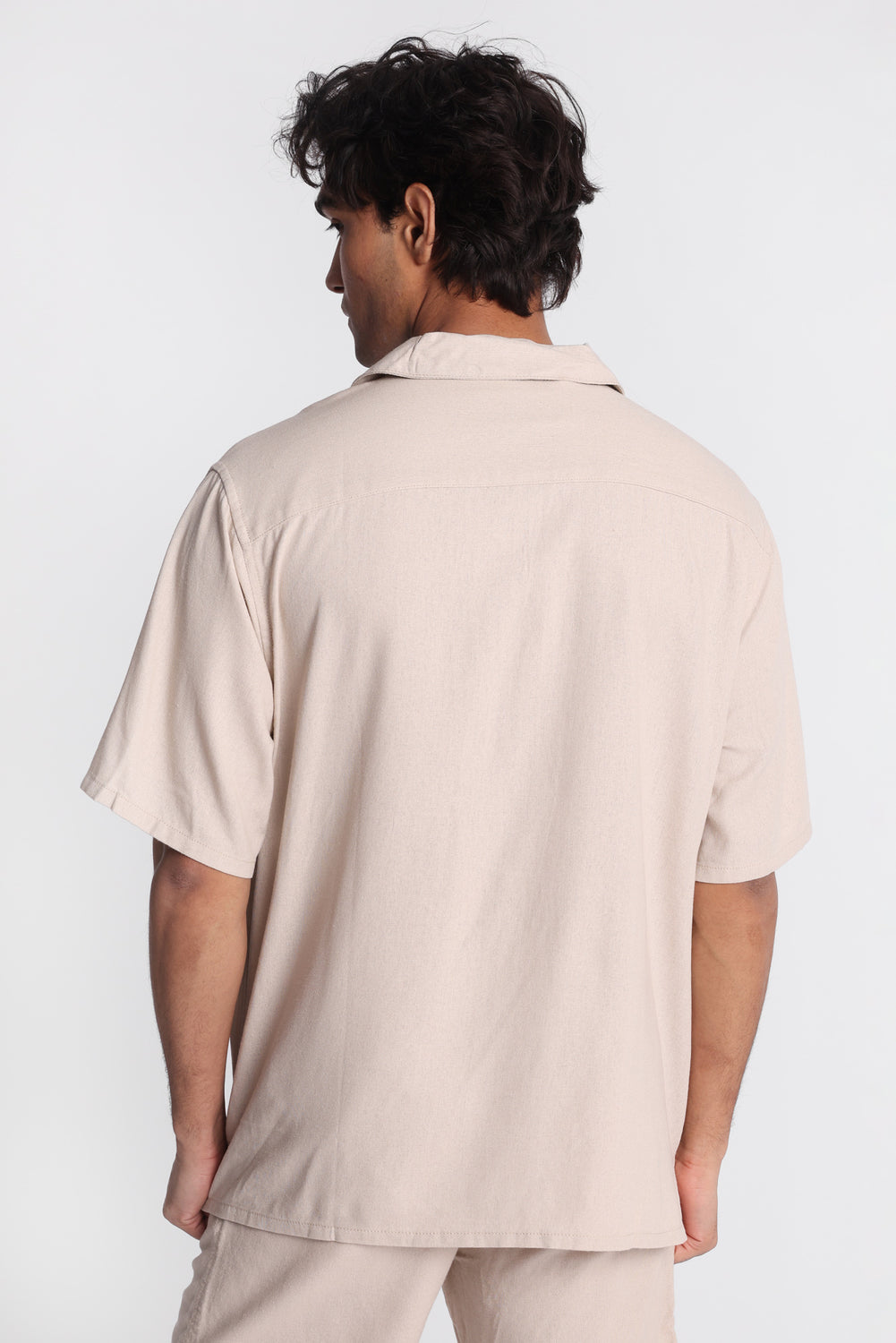 Chemise boutonnée en mélange de lin Chemise boutonnée en mélange de lin