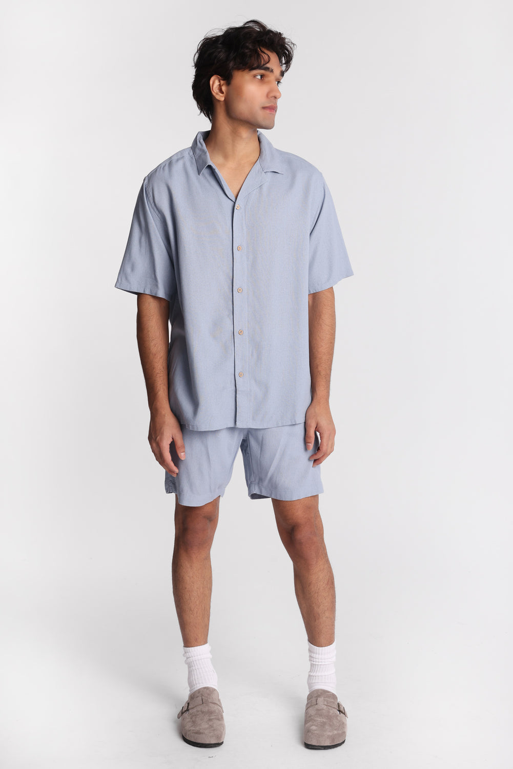 Chemise boutonnée en mélange de lin Chemise boutonnée en mélange de lin