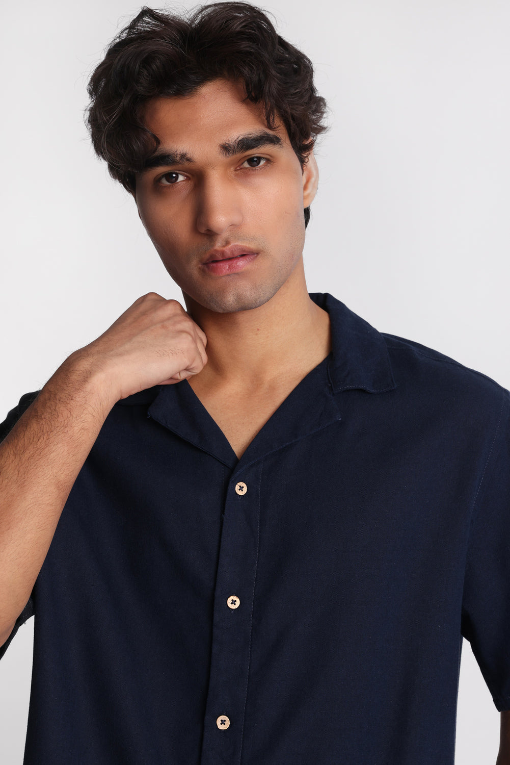 Linen-Blend Button-Up Shirt Linen-Blend Button-Up Shirt