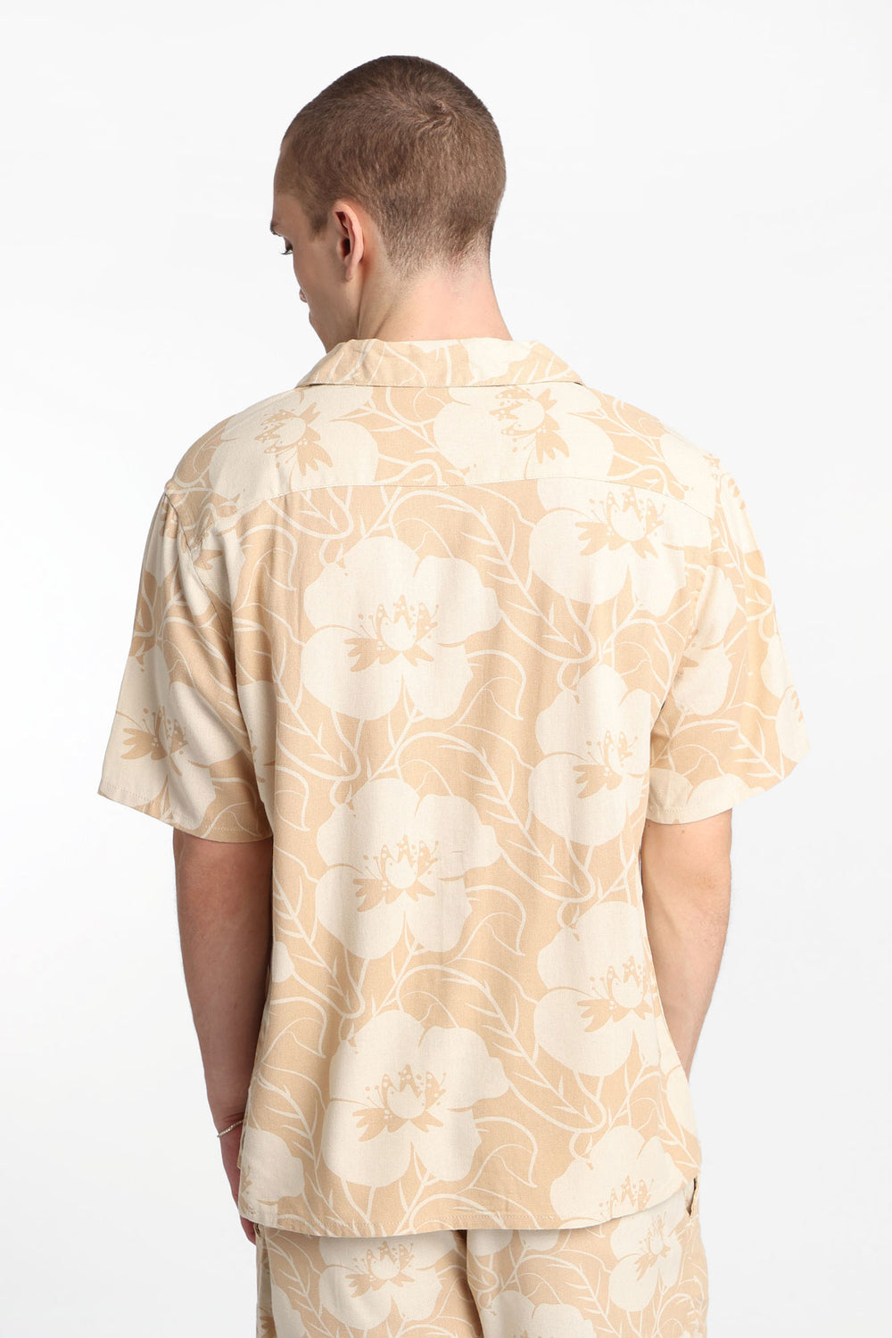 Chemise boutonnée à imprimé floral en mélange de lin Chemise boutonnée à imprimé floral en mélange de lin