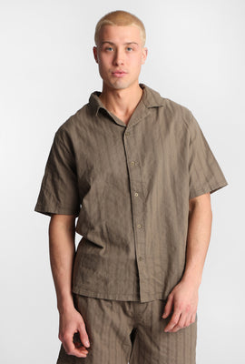 Textured Short Sleeve Button-Up Shirt