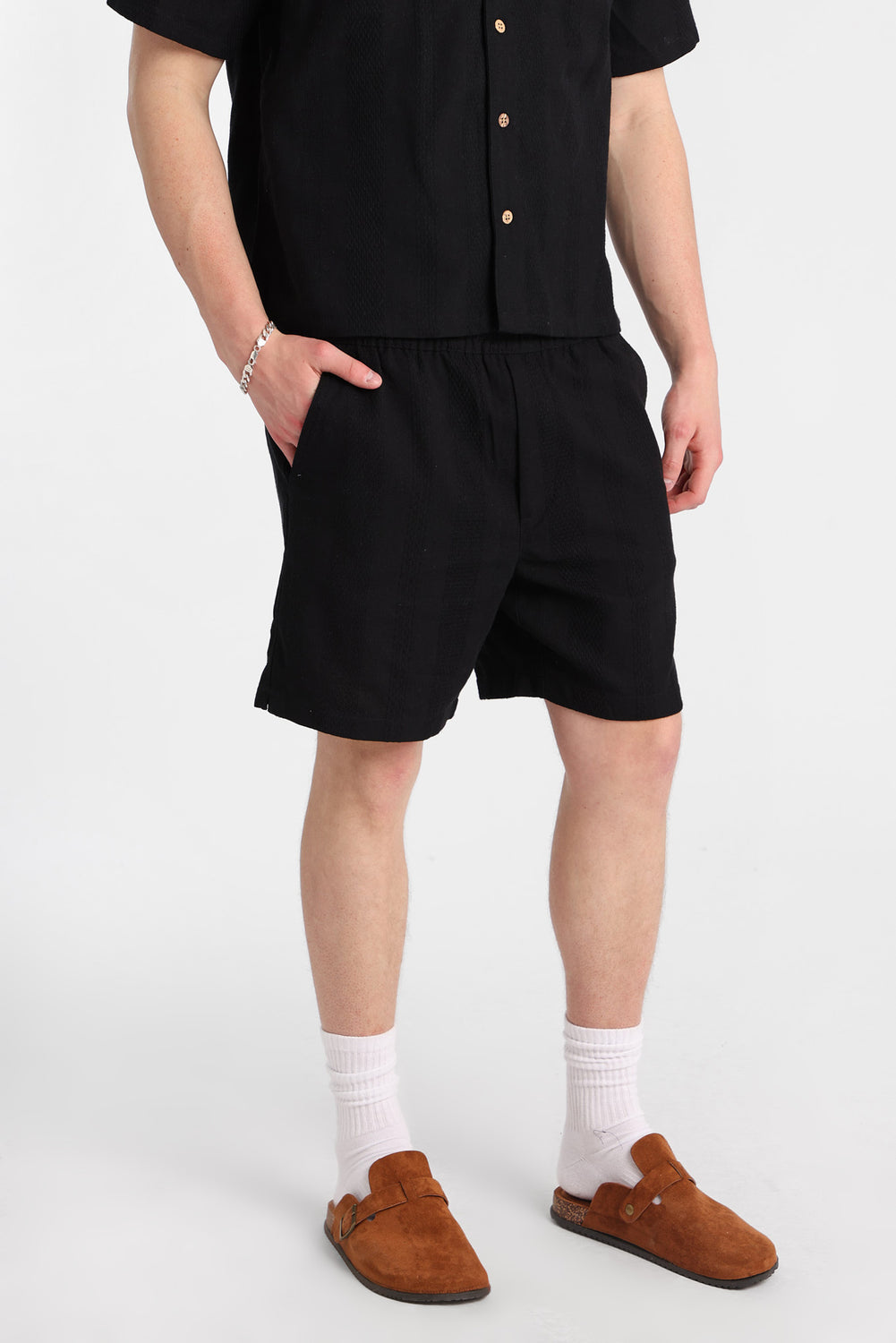 Short texturé à rayures 7 po Short texturé à rayures 7 po