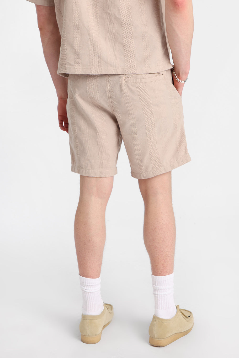 Textured Striped Shorts 7