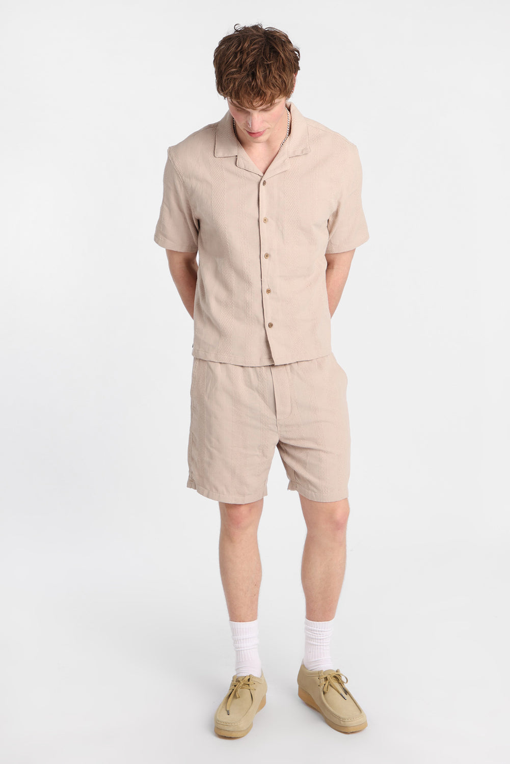 Textured Striped Shorts 7