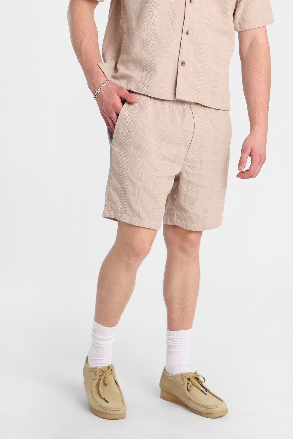 Short texturé à rayures 7 po Short texturé à rayures 7 po