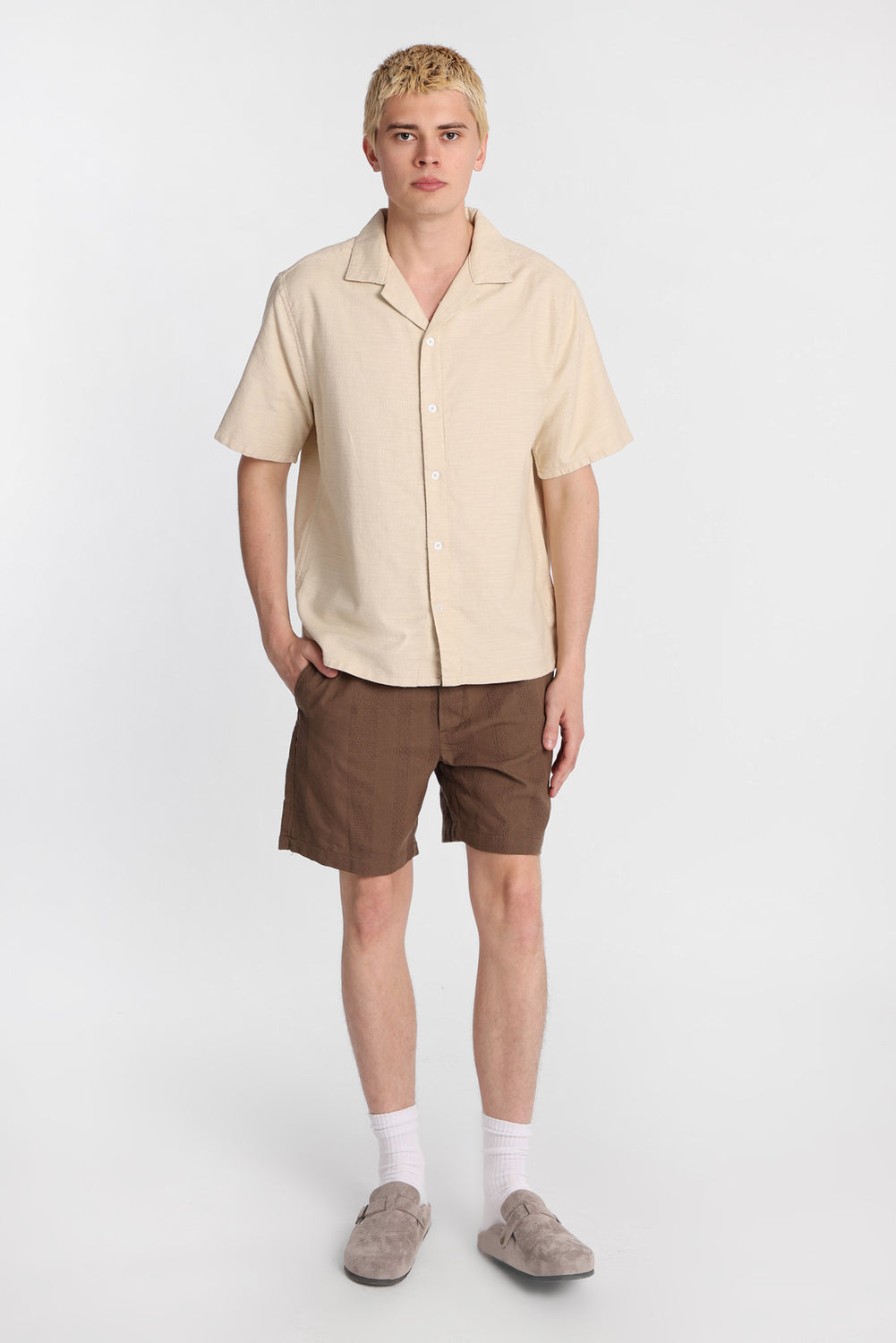 Textured Striped Shorts 7