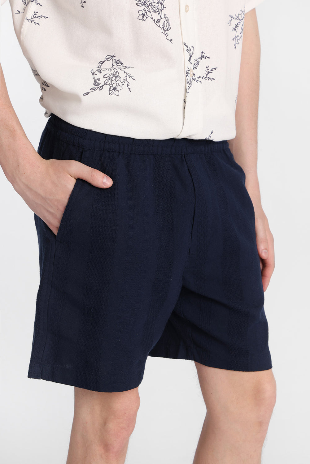 Textured Striped Shorts 7