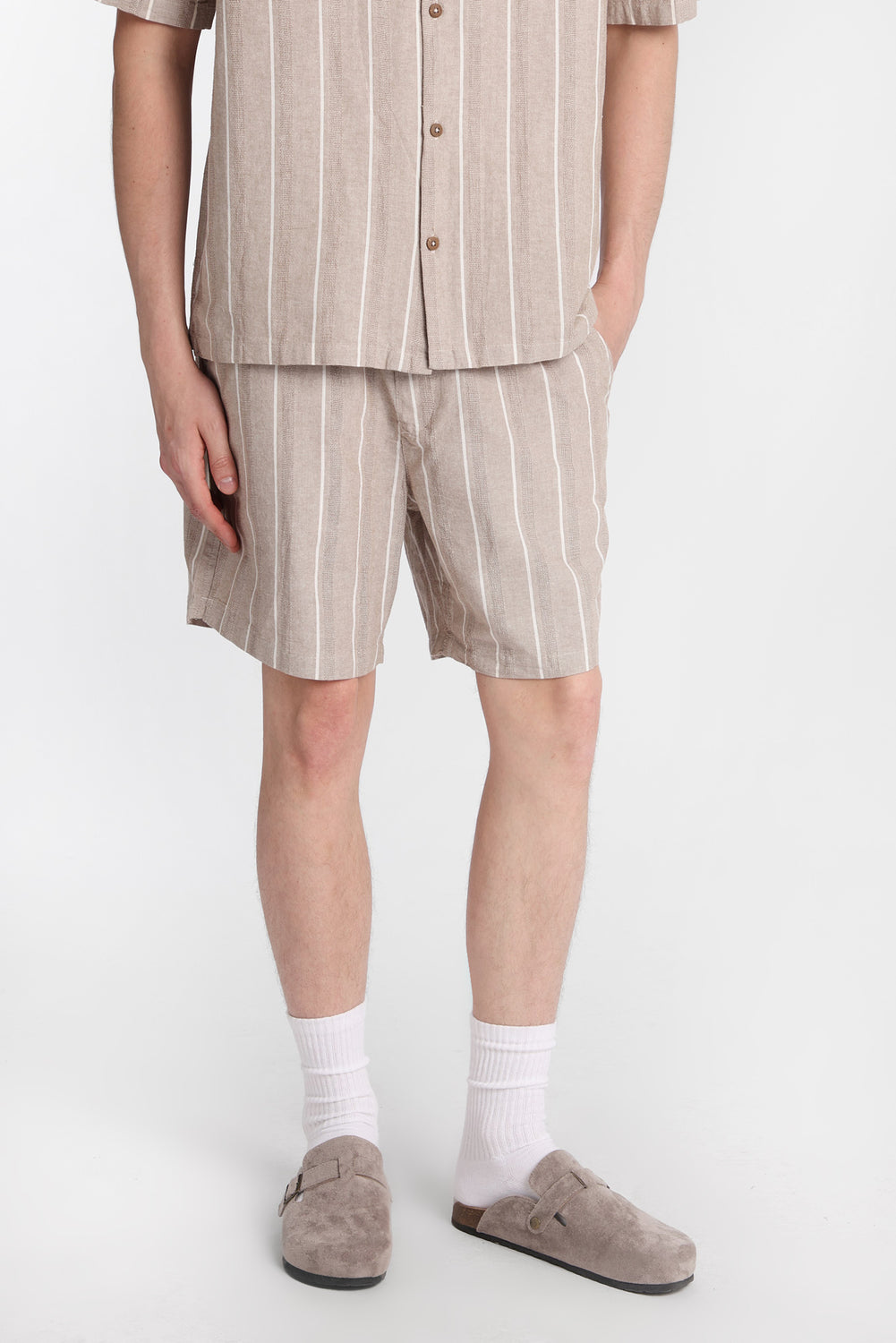 Textured Striped Shorts Textured Striped Shorts