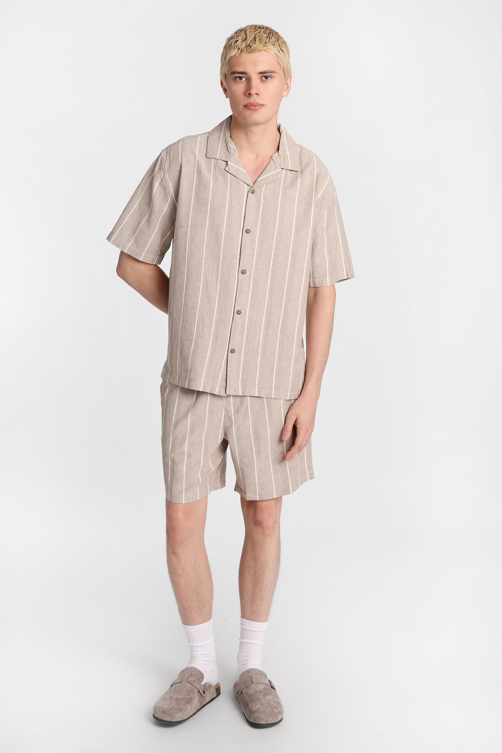 Textured Striped Shorts Textured Striped Shorts