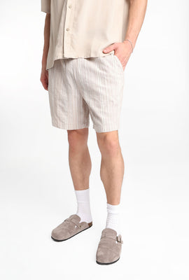 Short texturé à rayures multiples