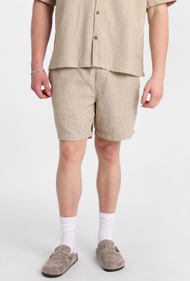 Textured Geometric Shorts 7