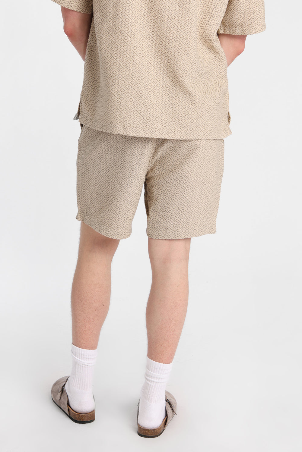 Short texturé à motif géométrique 7 po Short texturé à motif géométrique 7 po