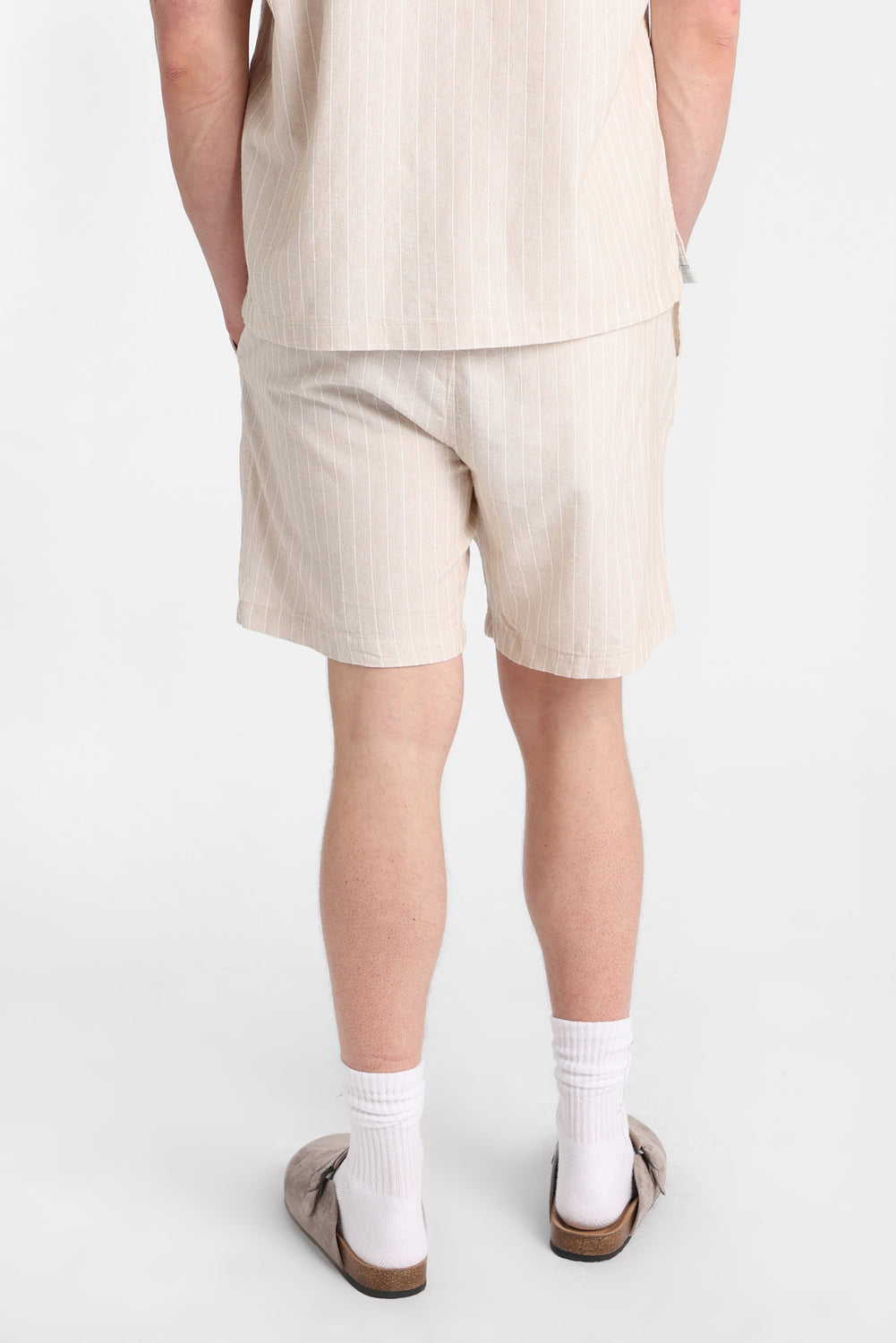 Textured Pinstripe Shorts 7