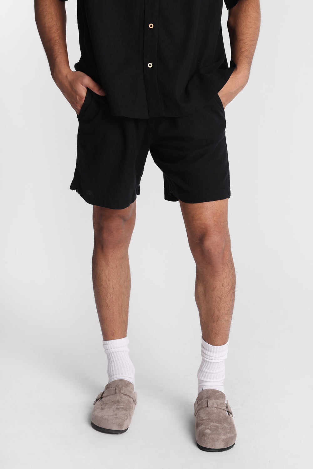 Short en mélange de lin 7 po Short en mélange de lin 7 po