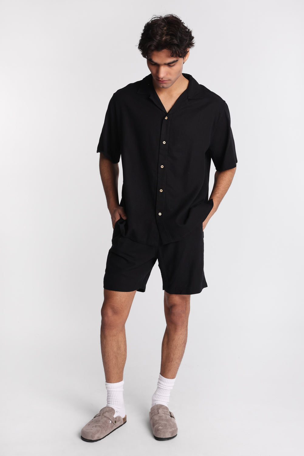 Short en mélange de lin 7 po Short en mélange de lin 7 po