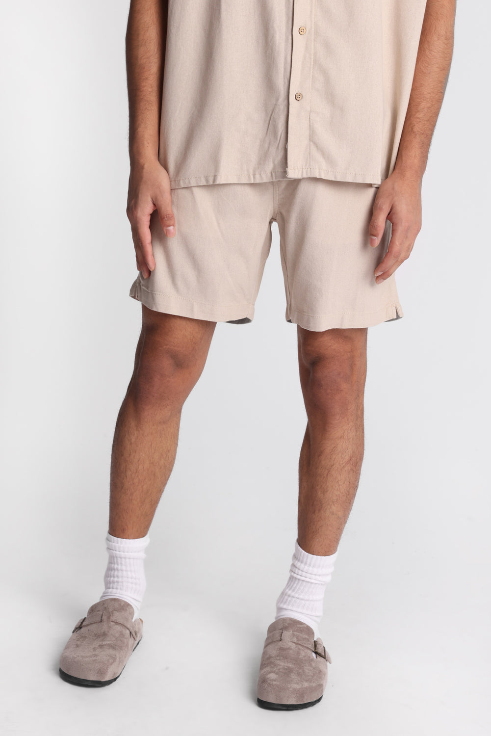 Short en mélange de lin 7 po Short en mélange de lin 7 po