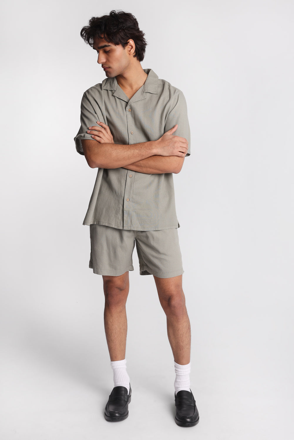 Short en mélange de lin 7 po Short en mélange de lin 7 po