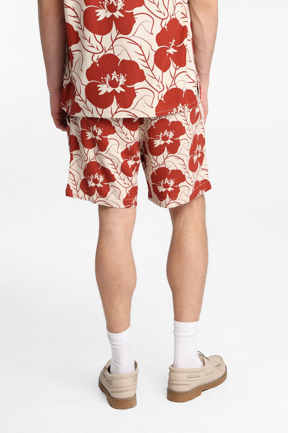 Linen-Blend Floral Shorts 7