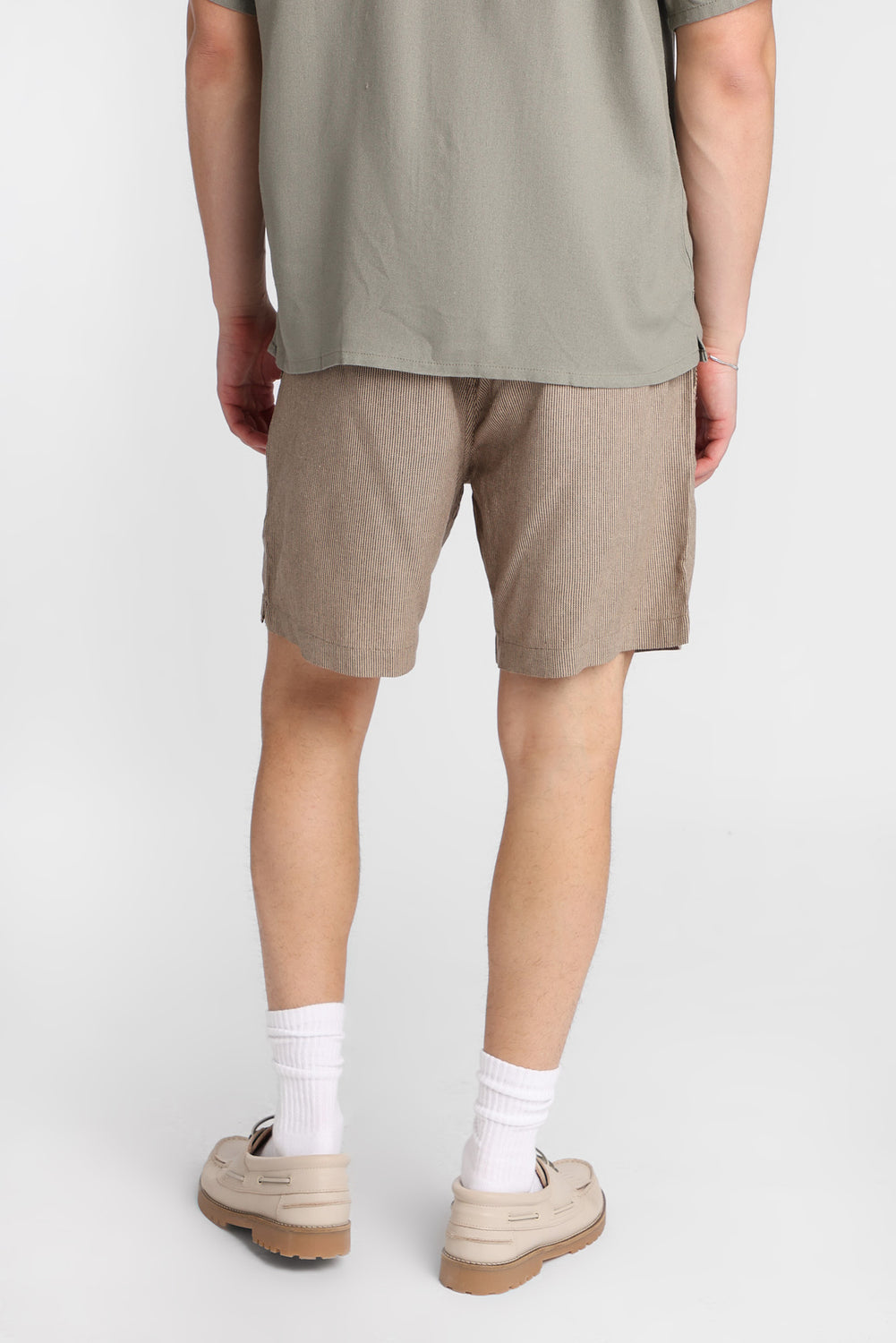 Linen-Blend Yarn-Dyed Striped Shorts 7