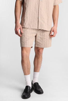 Short texturé à rayures