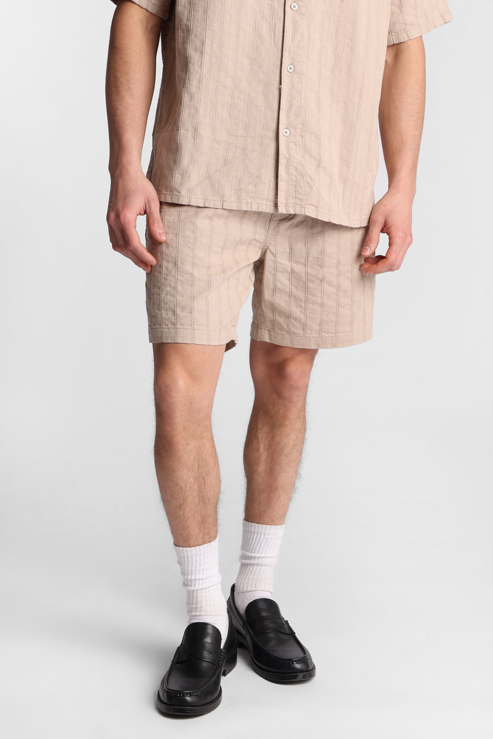 Short texturé à rayures Short texturé à rayures
