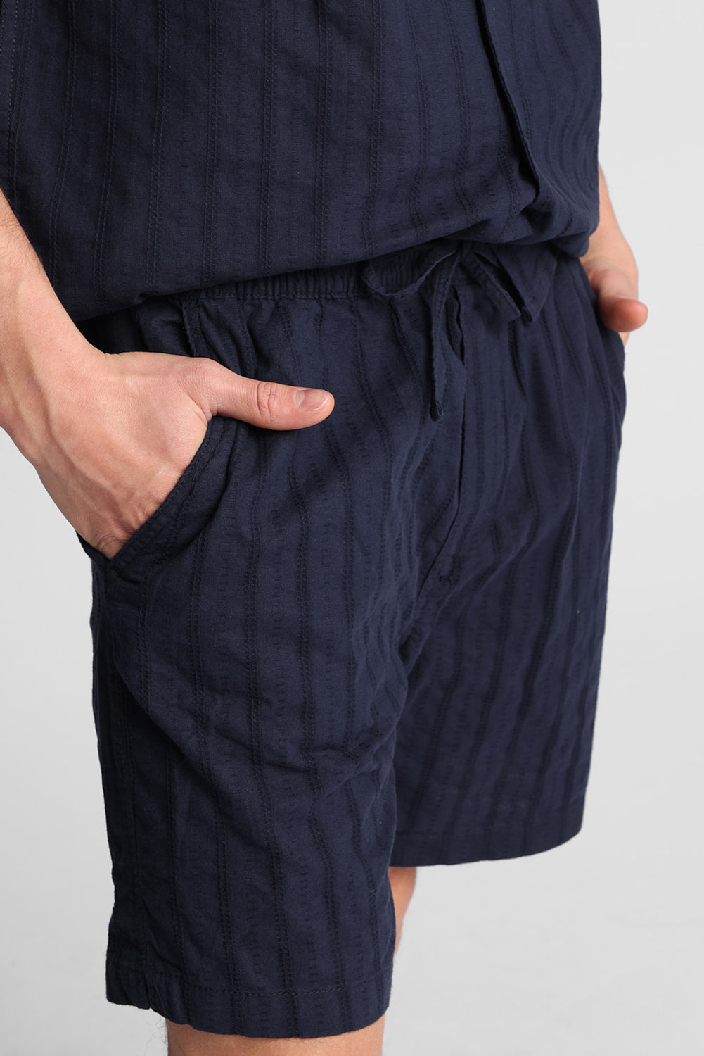 Short texturé à rayures Short texturé à rayures