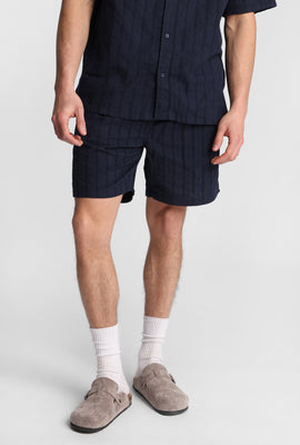 Short texturé à rayures