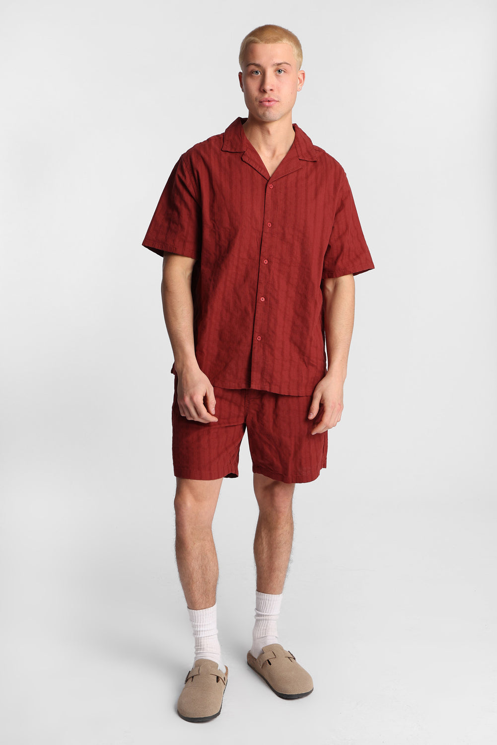 Short texturé à rayures Short texturé à rayures