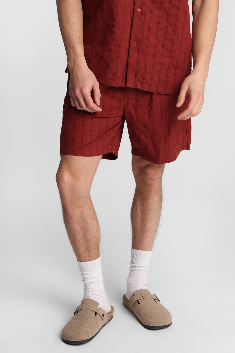 Short texturé à rayures Short texturé à rayures